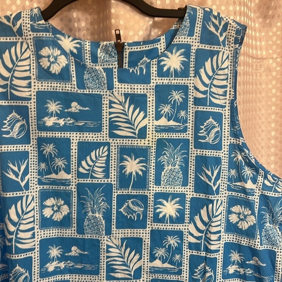 ELIZABETH JAMES ELLIE 
 Sleeveless Postcard Print Mini Cotton  Dress Sz XL - Picture 3 of 11